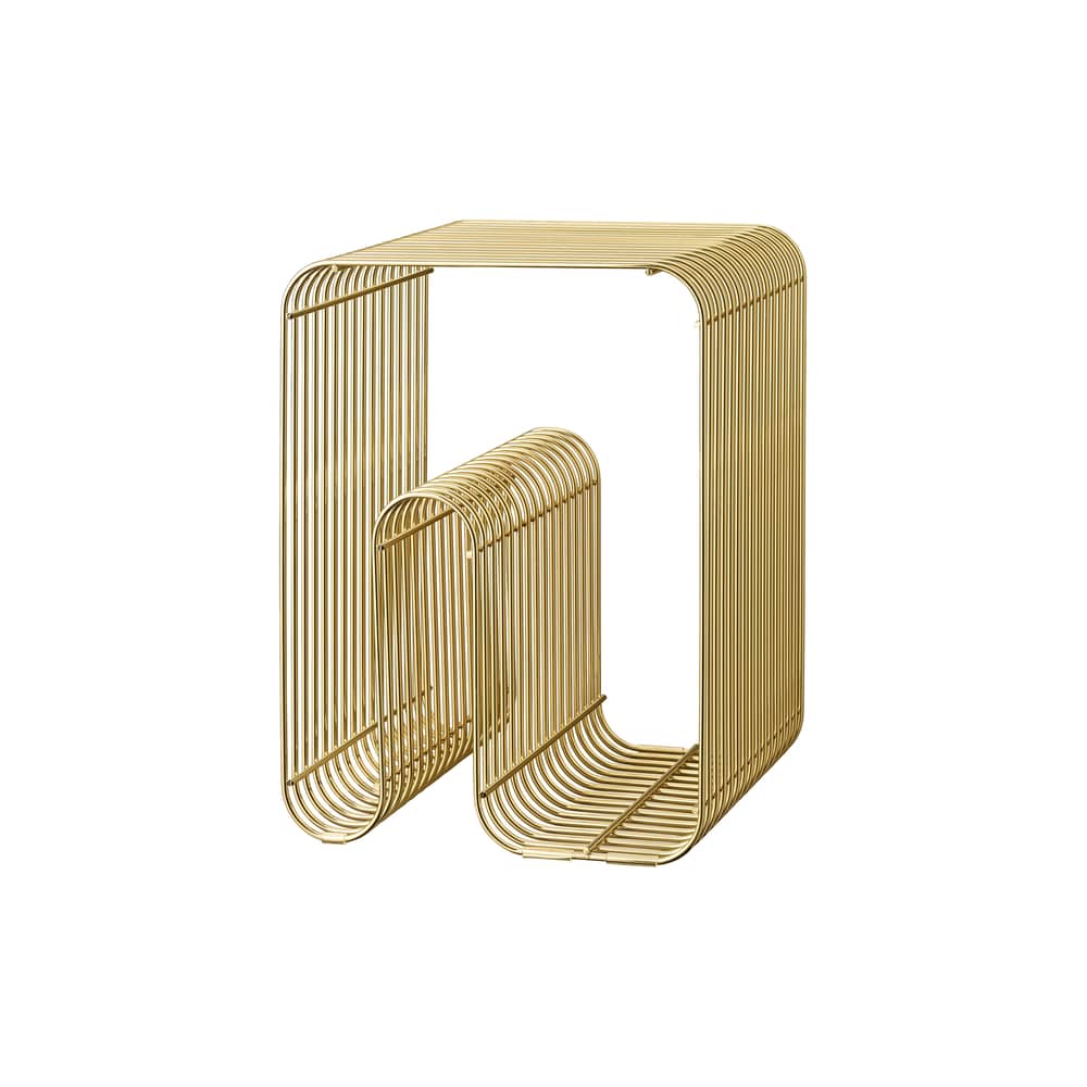 Tabouret Curva / Table d\'appoint - AYTM - Laiton - Fer plaqué laiton