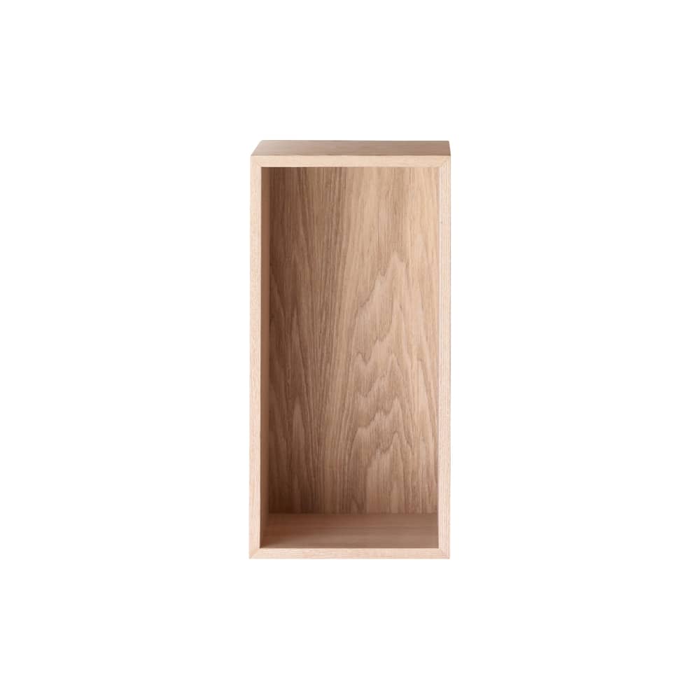 Etagère Mini Stacked / Small rectangulaire 33x16 cm / Avec fond - Muuto - Chêne - MDF placage chêne