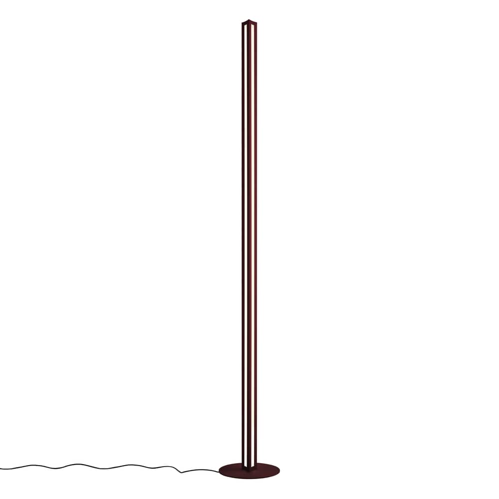 Lampada a stelo Chiaroscura metallo rosso / H 183 cm - Alluminio - Foscarini - Rosso scuro - alluminio verniciato, PMMA