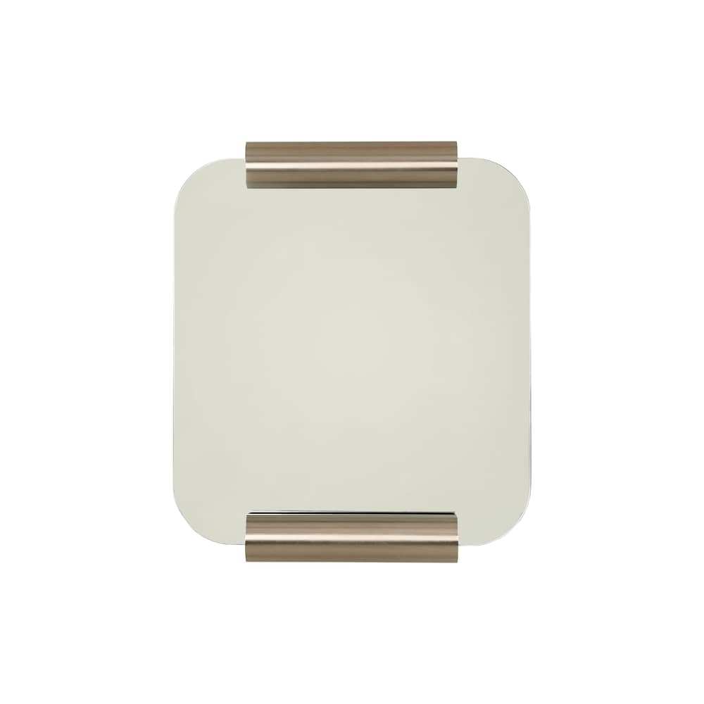 Miroir mural Roll métal / 60 x 65 cm - NOBODINOZ - Acier brossé - Acier inoxydable brossé, Verre