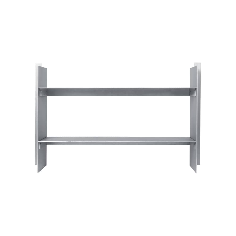 niedrige Konsole Lager metall silber / B 77 x T 28 x H 50 cm - Ferm Living - Gebürstetes Aluminium - gebürstetes Aluminium