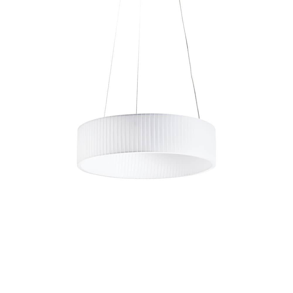 Suspension Ronde / LED - Ø 60 cm - Dix Heures Dix - Ø 60 cm / Tissu blanc - Aluminium, Tissu acrylique plissé