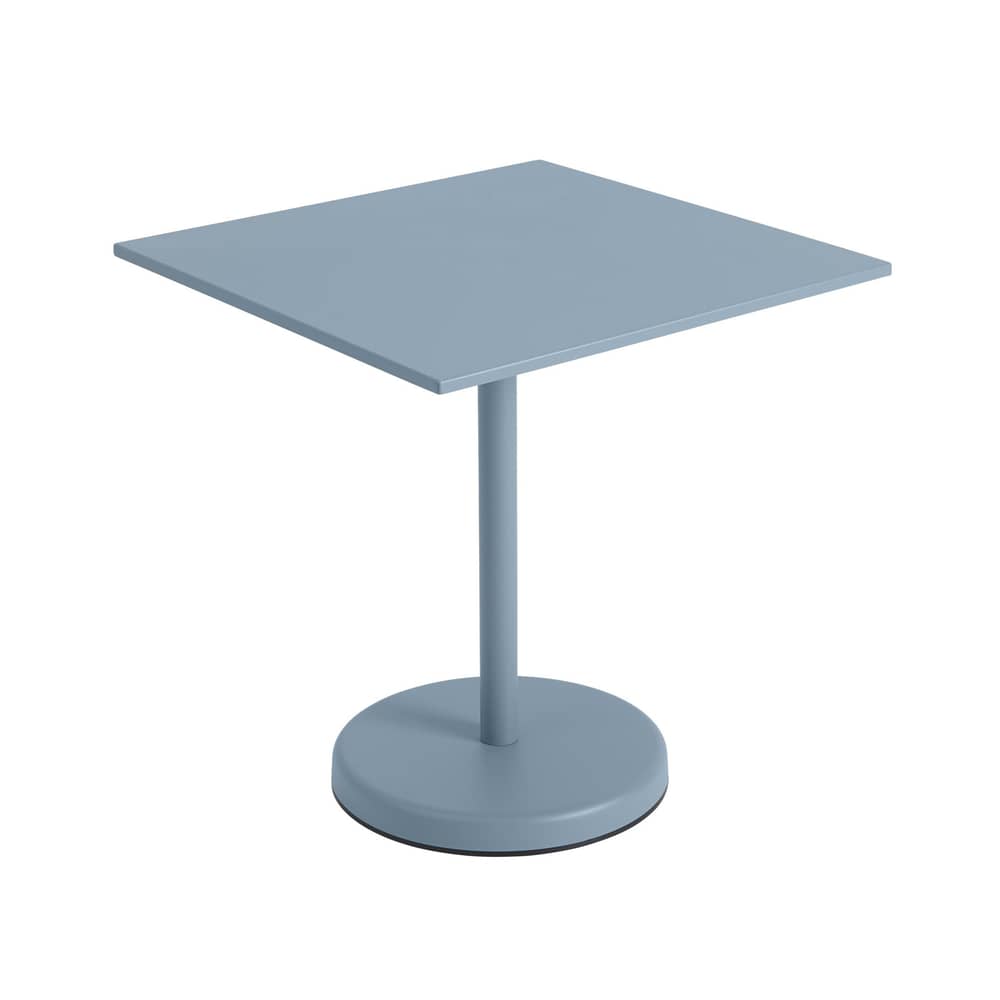 Table carrée Linear Café métal bleu / 70 x 70 cm - Muuto - Bleu clair - Acier revêtement poudre