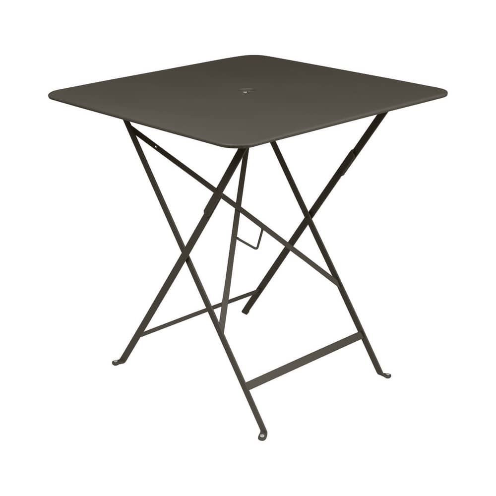Klapptisch Bistro metall braun / 71 x 71 cm - 3/4 Personen - Sonnenschirmloch - Fermob - Tonka - lackierter Stahl