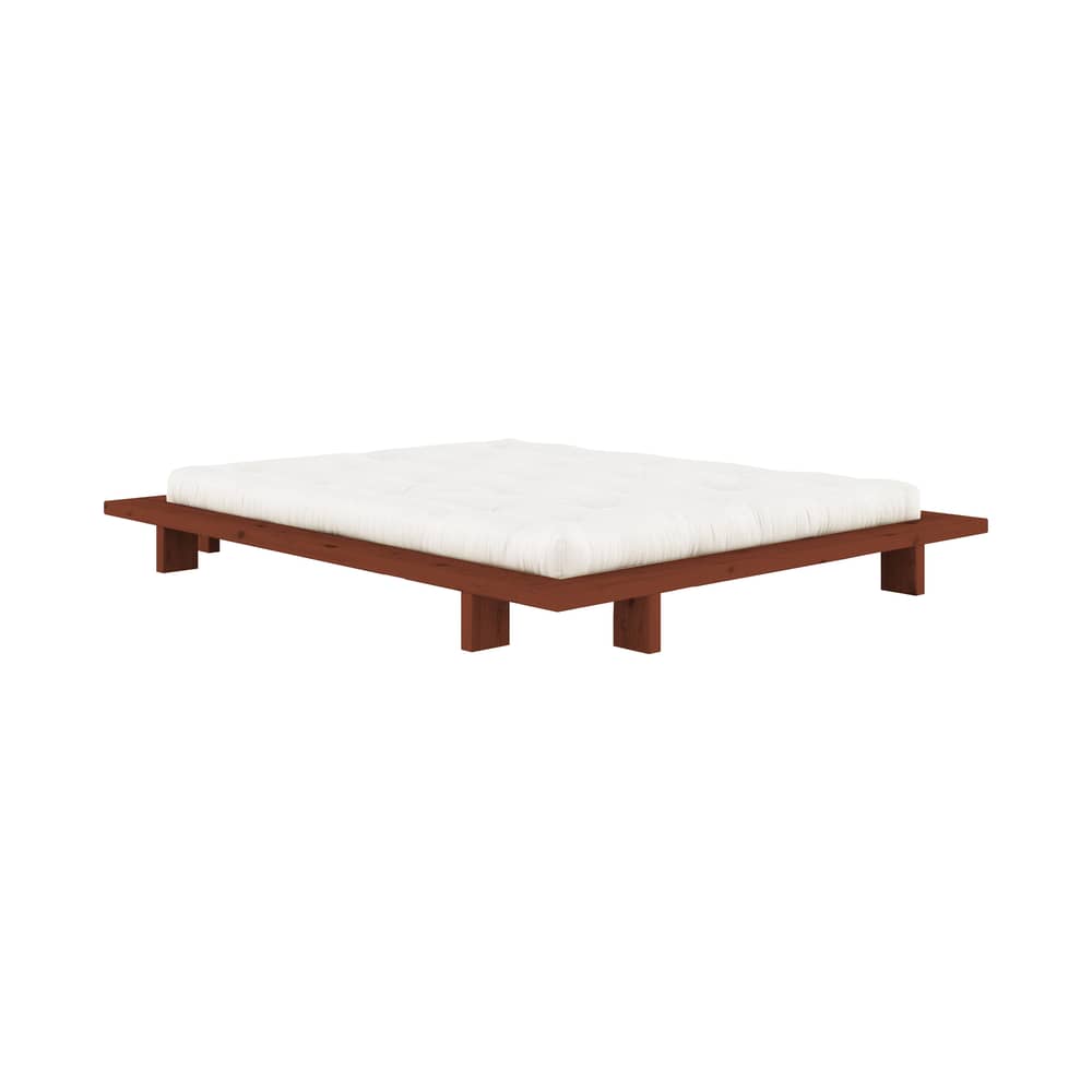 Japan Double bed wood red / For Mattress 160 x 200 cm - KARUP - Earth red - FSC-certified solid pine