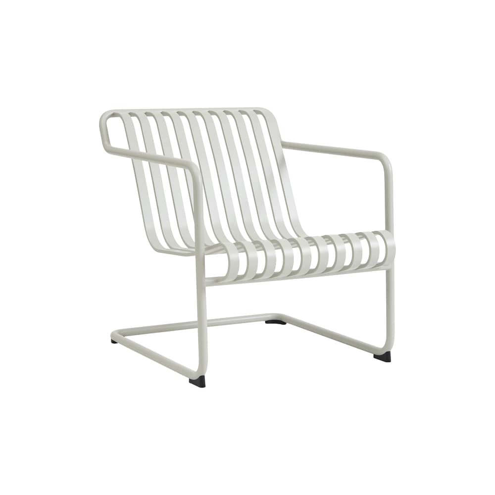 Fauteuil bas Palissade Cantilever Lounge métal gris - Hay - Gris argent - Acier thermolaqué