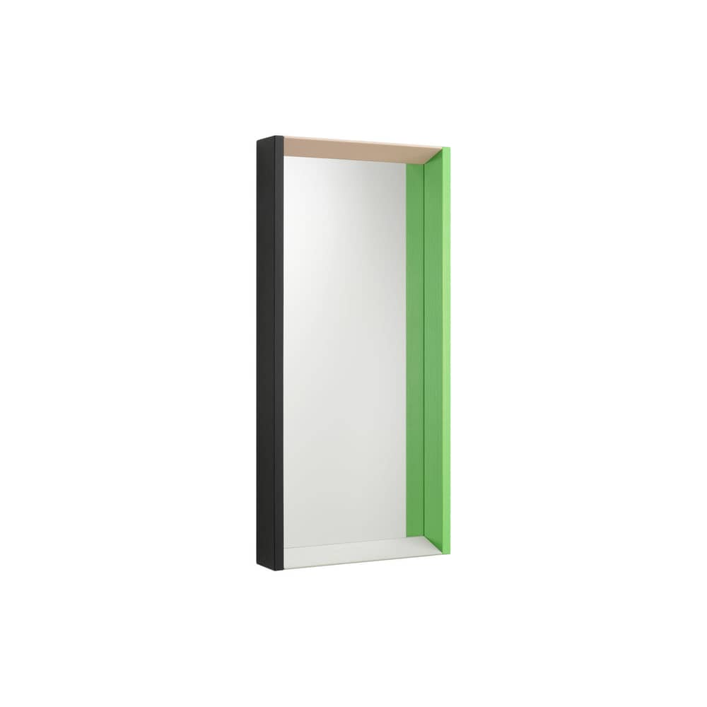 Specchio murale Colour Frame - Medium legno verde / L 91 x H 48 cm - Vitra - Verde / Rosa - Frassino laccato, Vetro