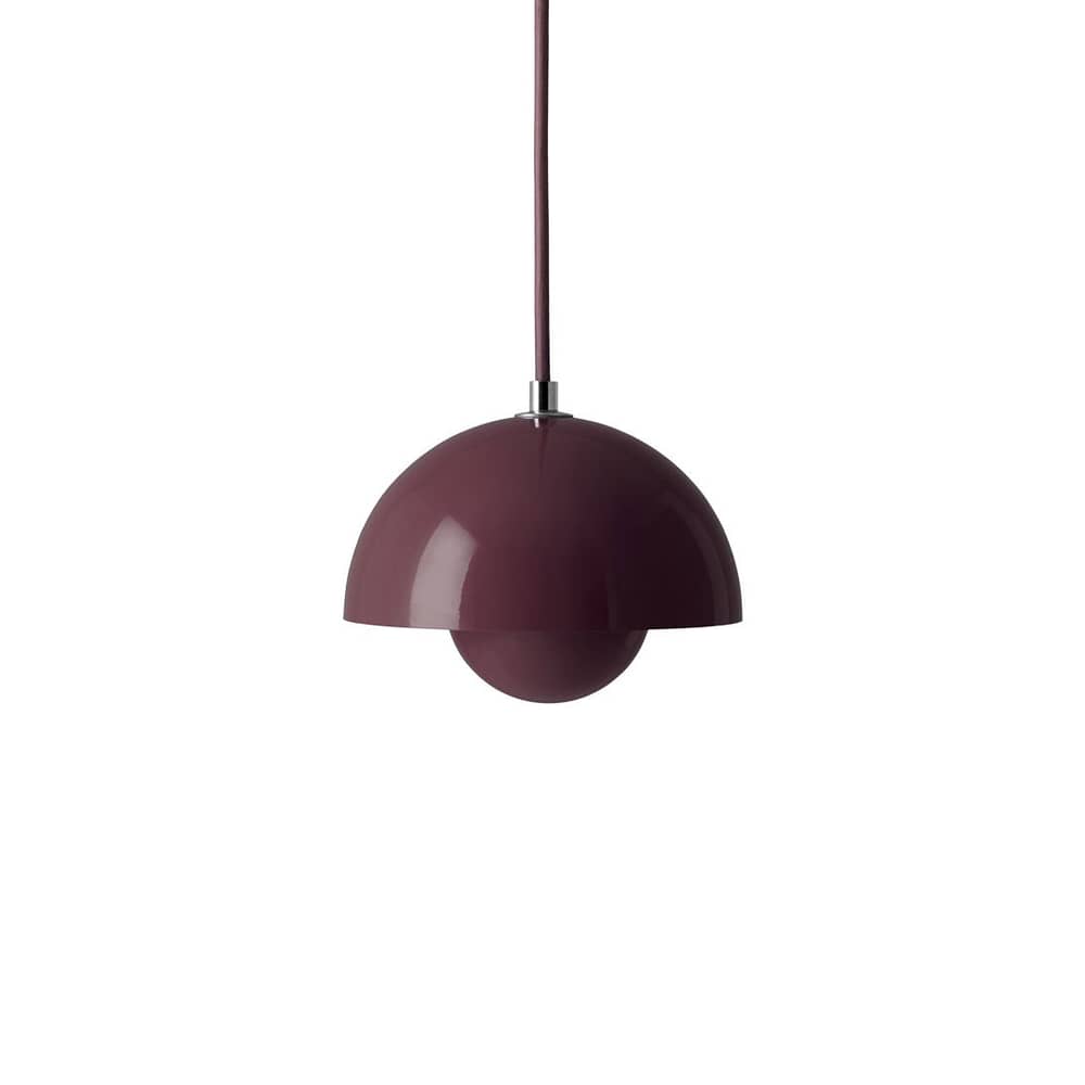 Suspension Flowerpot VP10 / Ø16 cm - By Verner Panton, 1969 - &tradition - Prune foncé - Acier laqué