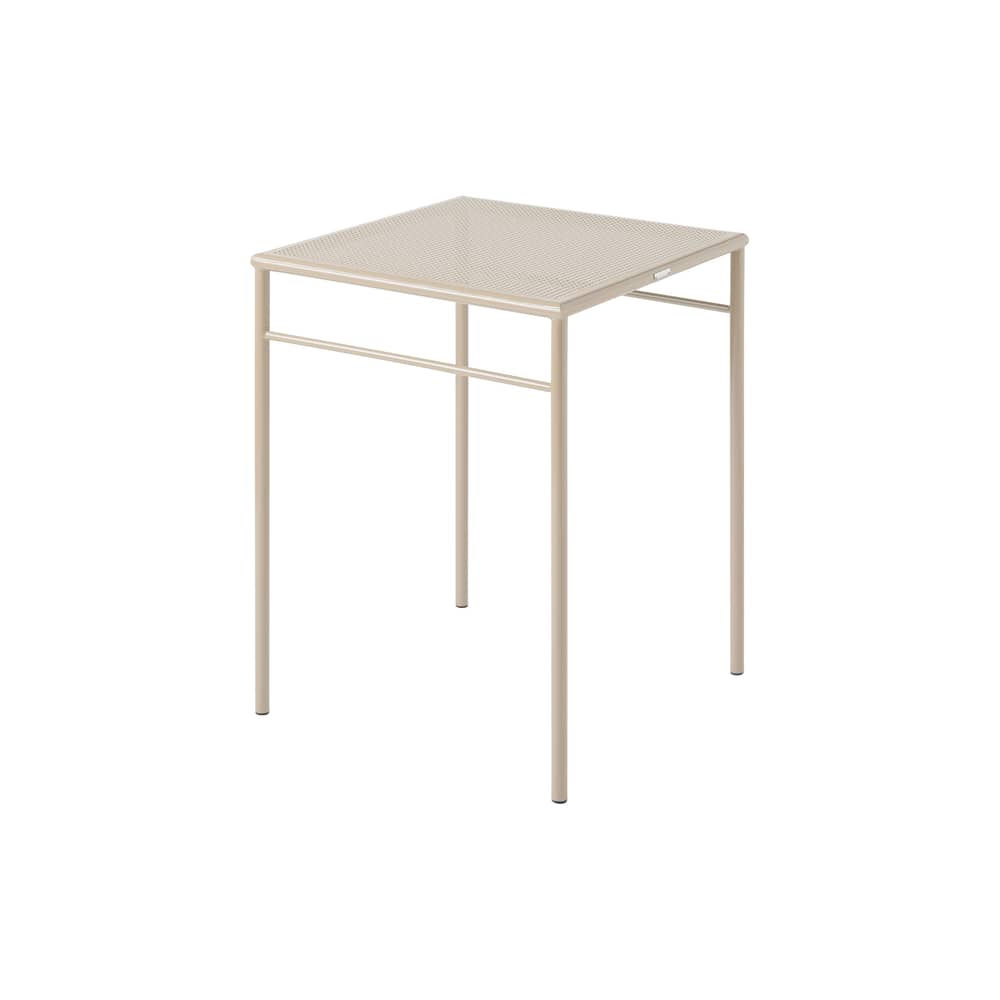 Table carrée T37 Tressée métal beige / 60 x 60, 2 à 4 personnes - Plateau tressé - Tolix - Beige gris - Acier inoxydable