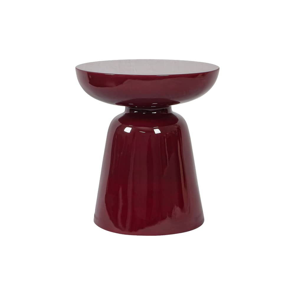 Cersei End table composite material red / Stool - Ø 40 x H 44 cm - NV GALLERY - Burgundy - Fibreglass