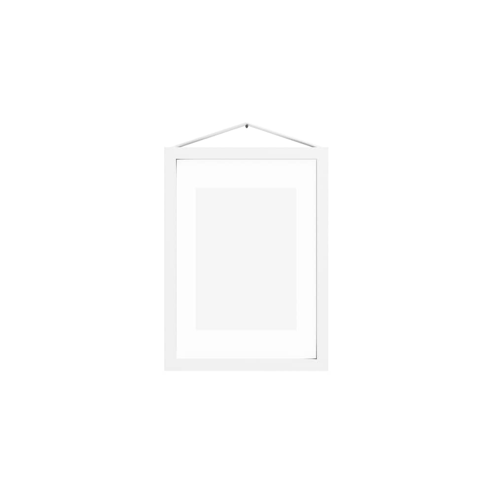 Cornice A5 metallo bianco / 16,8 x 23 cm - MOEBE - Bianco (Alluminio) - Alluminio, Cinghia elastica, vetro acrilico