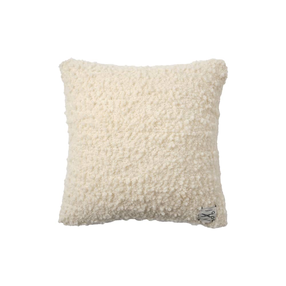 Coussin Bobble beige / Tissé main - 45 x 45 cm - Tom Dixon - Naturel - Laine bouclée recyclée, Polyester recyclé