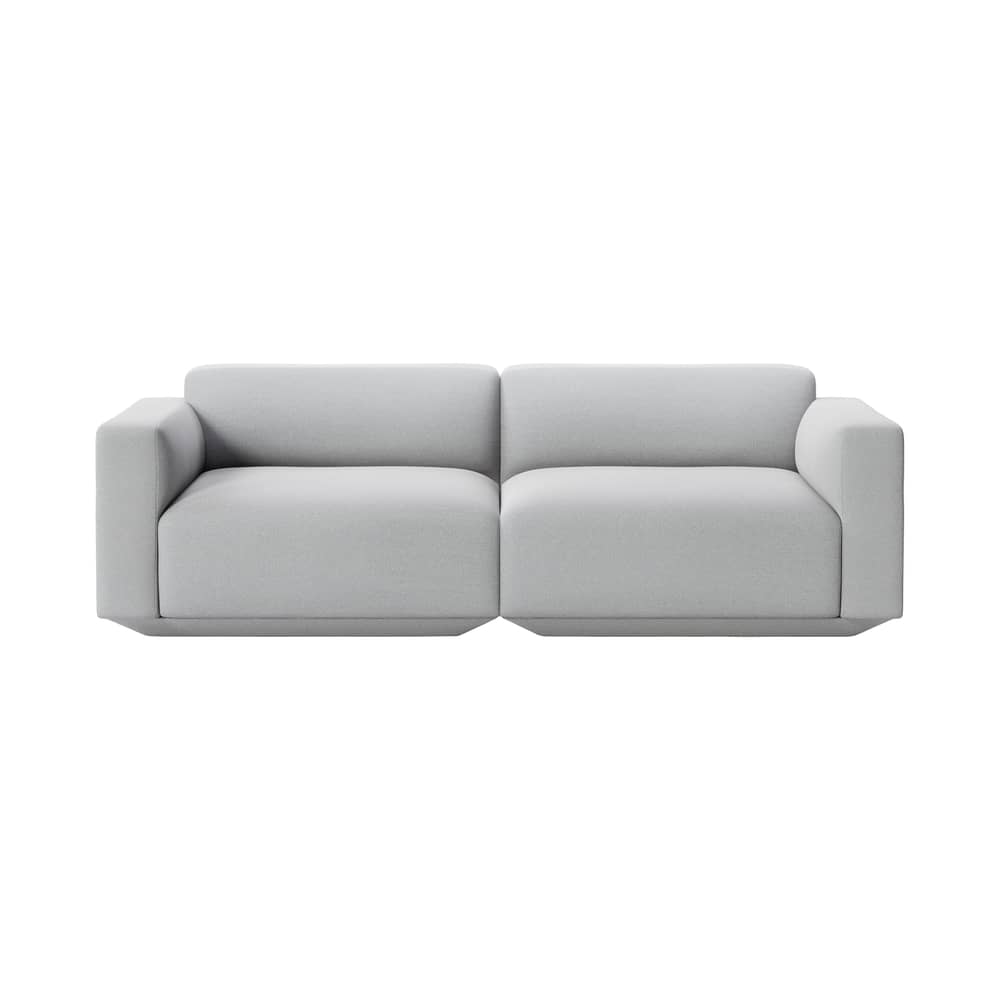 Divano destro Develius A tessuto grigio / 3 posti - En&ls 220 cm - &tradition - Grigio (Tessuto Clay 03) - Legno, Schiuma HR, Tessuto