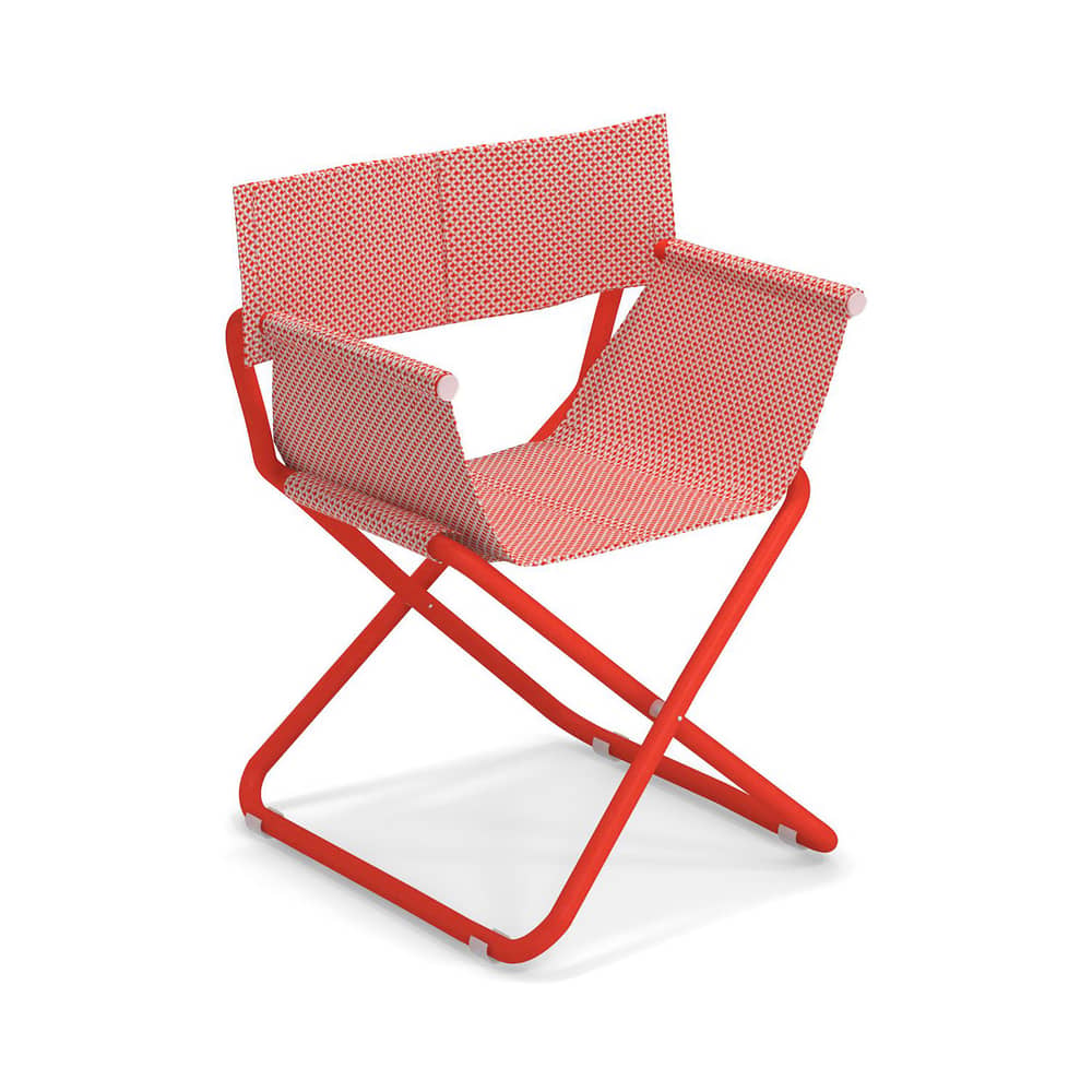 Snooze Directeur Folding armchair textile red / Fabric & Metal - Emu - Red / Red structure - Technical fabric, Varnished steel