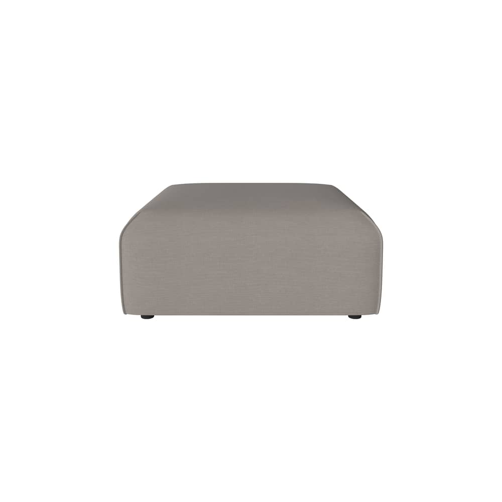 Pouf d\'extérieur Arke tissu gris / Canapé de jardin modulable - 90 x 90 cm - Bolia - Gris (tissu d\'extérieur Brezza) - Bois, Mousse, Tissu outdoor
