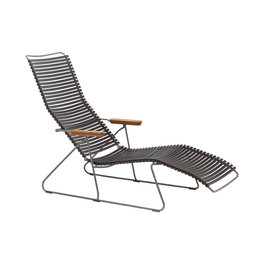 Transat inclinable Click Sunlounger plastique noir / 7 positions - Houe - Noir - Bambou, Métal, Plastique