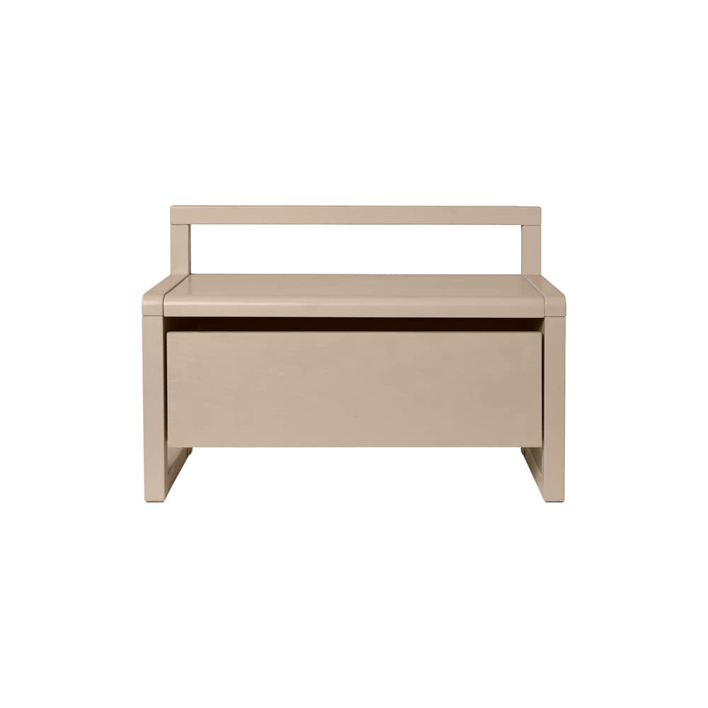 Banc enfant Little Architect / Rangement avec tiroir coulissant - L 60 cm - Ferm Living - Beige Cachemire - Frêne massif, Placage de frêne