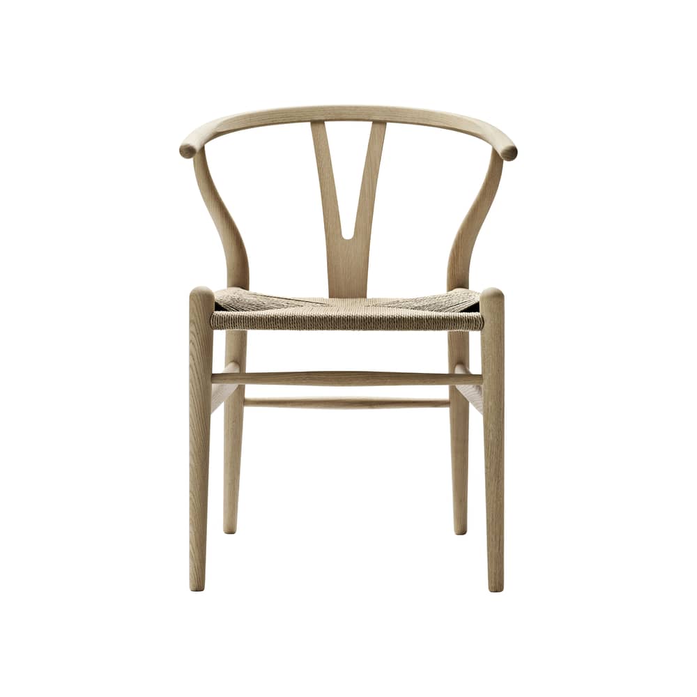 Chaise CH24 - Wishbone Chair / Hans J. Wegner, 1950 - Corde de papier - CARL HANSEN & SON - Chêne savonné FSC / Corde naturelle - Chêne massif savonné FSC, Corde en papier
