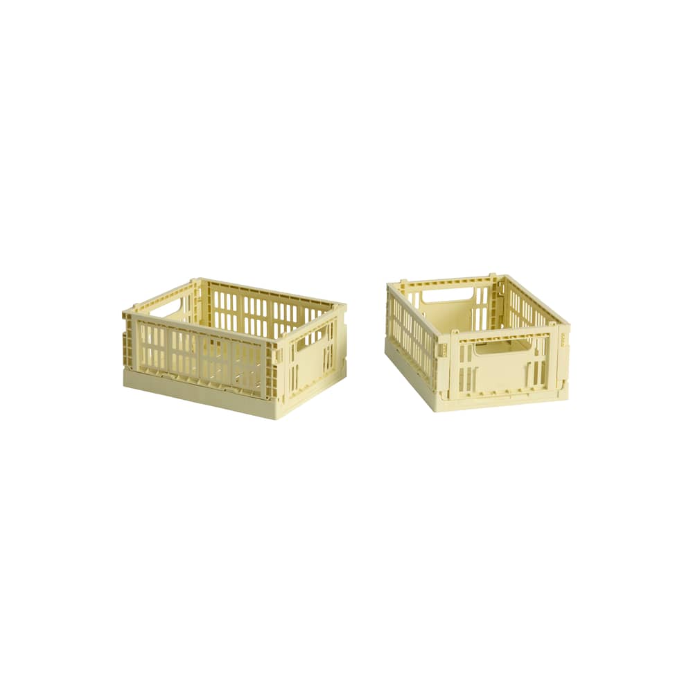 Lot de 2 paniers Colour Crate MINI plastique jaune / 17 x 13 cm - Recyclé - Hay - Jaune clair - Polypropylène recyclé