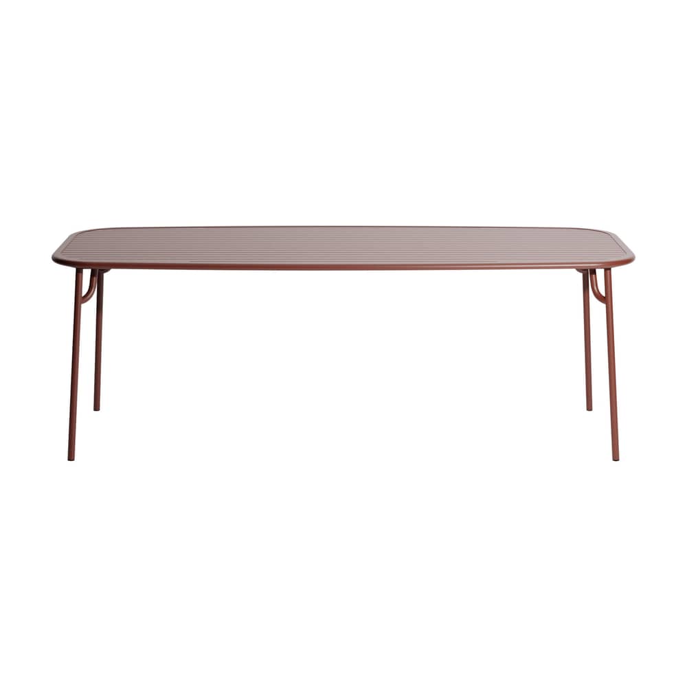 Week-end Rectangular table metal red / Aluminium - 220 x 85 cm - Petite Friture - Brown-red - Aluminium