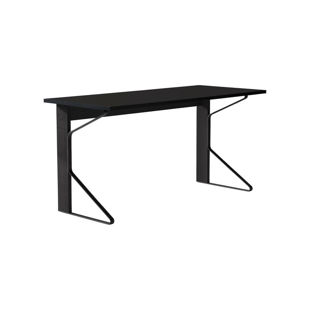Schreibtisch Kaari holz schwarz / B 150 x T 65 cm - HPL / Bouroullec, 2015 - ARTEK - HPL Schwarz glänzend / Eiche Schwarz - HPL-Laminat, Massiveiche, bemalt, Stahl
