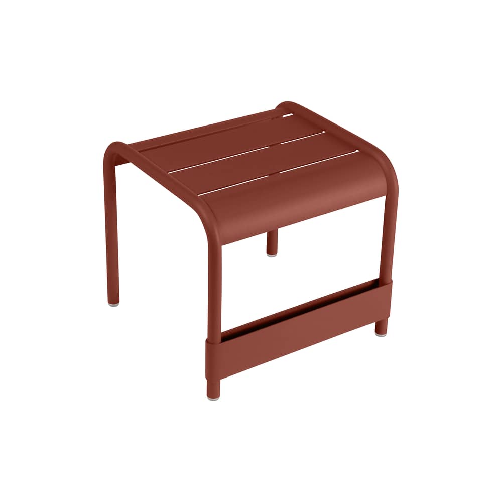 Table d\'appoint Luxembourg métal rouge marron / Repose-pieds - 44 x 42 cm - Fermob - Ocre rouge - Aluminium laqué