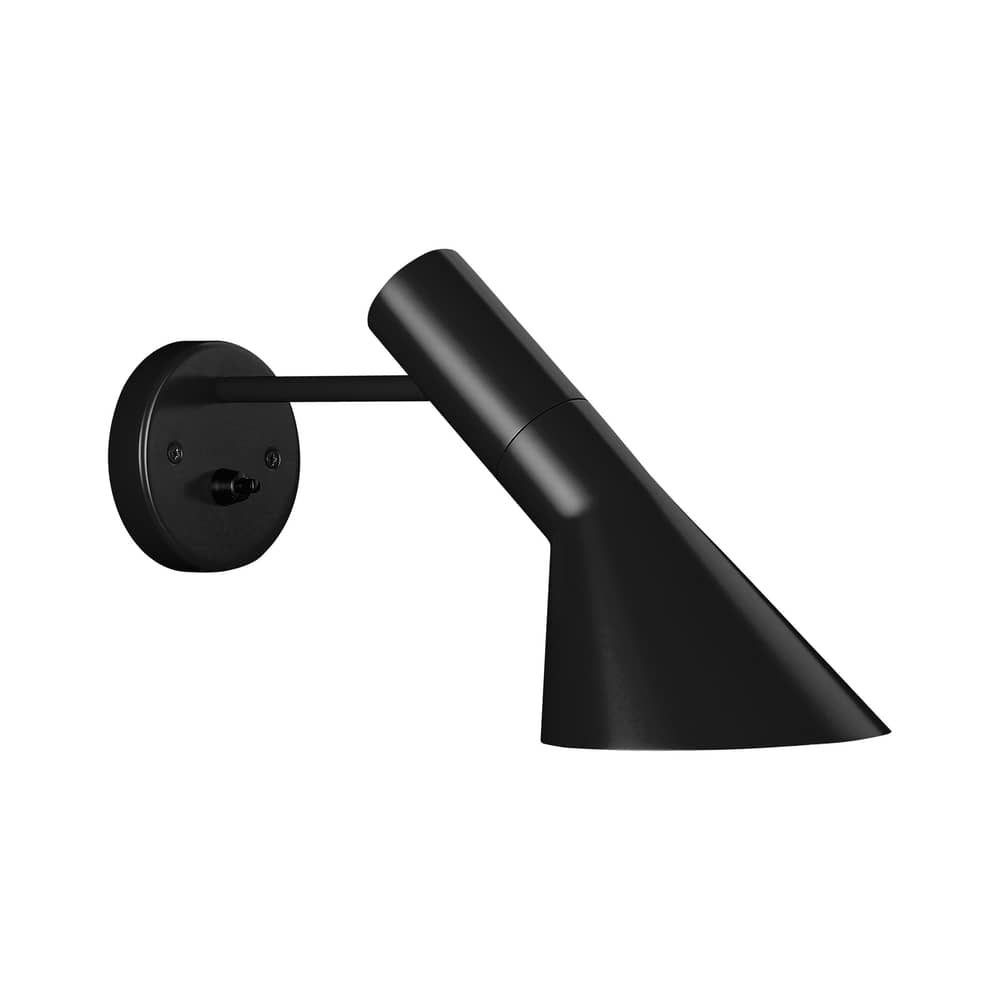 Applique AJ métal noir / Sans câble - Orientable / Arne Jacobsen, 1957 - Louis Poulsen - Noir - Acier