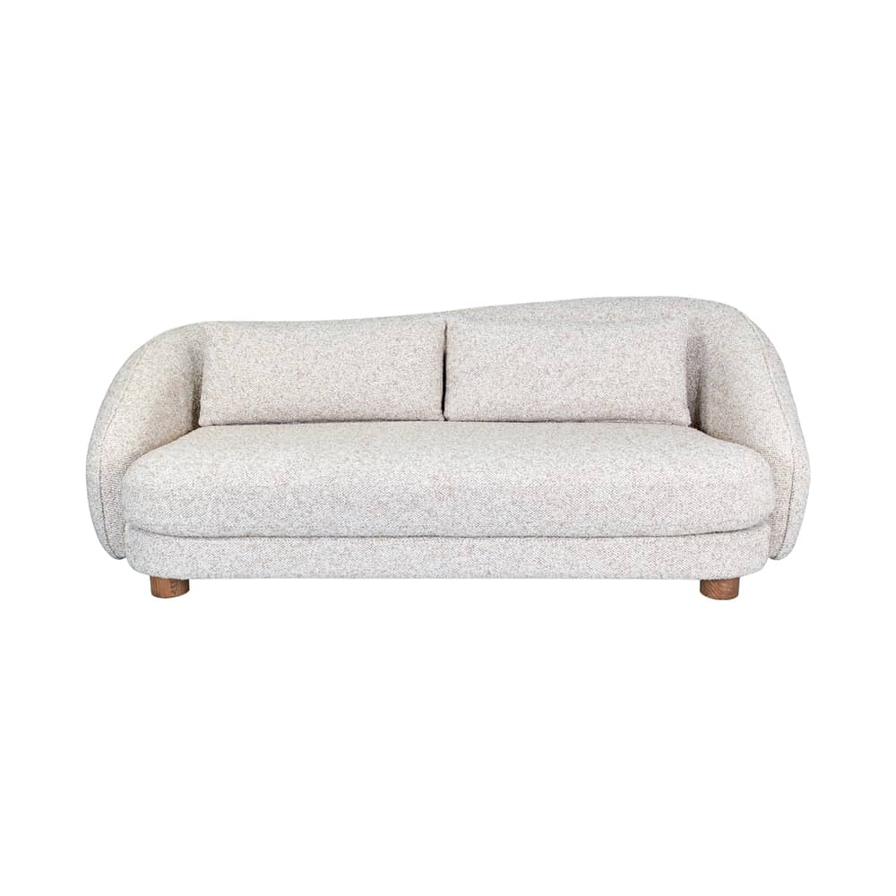 Sofa Blake textil beige / 3-Sitzer – L 222,5 cm - NV GALLERY - Beige Tiramisu (lockig) - FSC-zertifiziertes Holz, High Density-Schaum, Schlingenpol