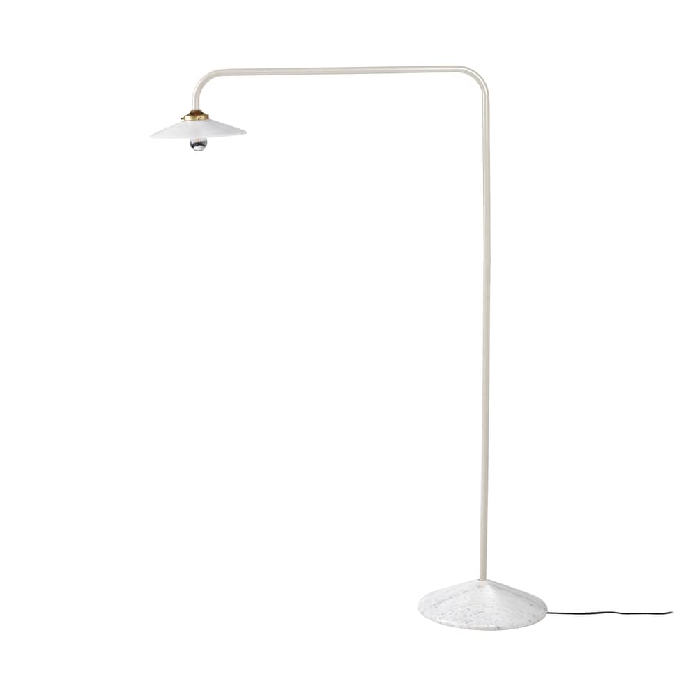 Marble n°1 Floor lamp metal white / H 141 x W 103 cm - valerie objects - Ivory - Glass, Marble, Steel