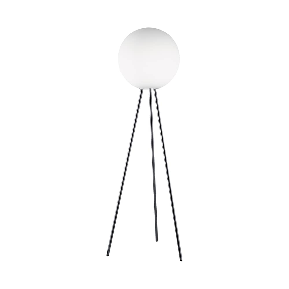 Lampadaire Prima Signora verre blanc - Fontana Arte - Blanc / Pieds métal chromé - Métal chromé, Verre soufflé