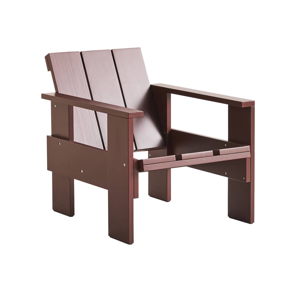 Crate Lounge armchair wood red / Gerrit Rietveld - Wood - Hay - Iron red - Solid pine