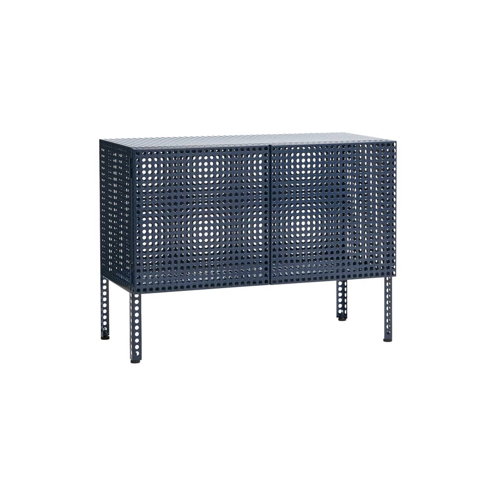 Buffet Perforated Cabinet Small métal bleu / L 89 x H 66,5 cm - Hay - Bleu Acier - Acier thermolaqué