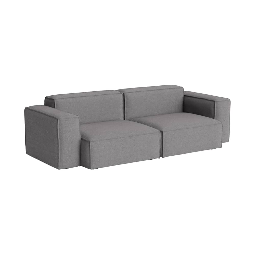 Canapé droit Mags Soft Low Armrest n°1 gris foncé / 2,5 places - L 238 cm - Hay - Gris foncé (tissu Hallingdal 166) - Contreplaqué, Mousse polyuréthane HR, Tissu