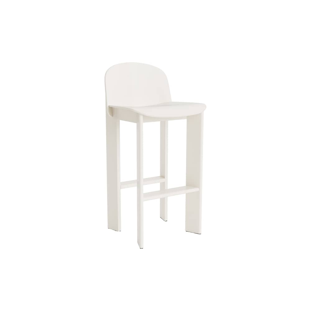 Chaise de bar Chisel 35 High bois blanc / H 75 cm - Hay - Blanc crème - Placage de hêtre laqué