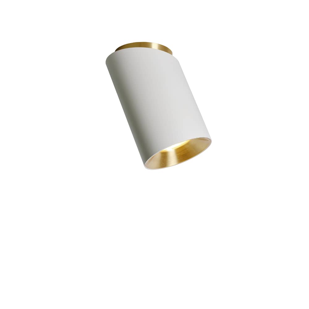 Deckenleuchte Tobo C 85 Diagonale metall weiß / Schrägform - Ø 8,5 x H 14,6 cm - DCW éditions - Weiß - Messing, Stahl