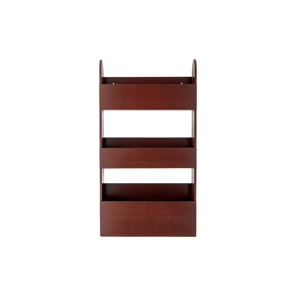 Etagère murale Moris / Présentoir à livres - L 38 x H 70 x P 12 cm - Bloomingville - Rouge - Bois de paulownia