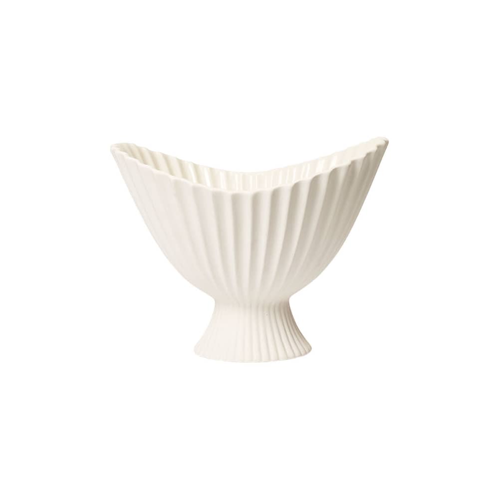Fountain Medium Bowl ceramic white / 28 x 24 x H 19 cm - Ferm Living - L 28 cm / White - Sandstone