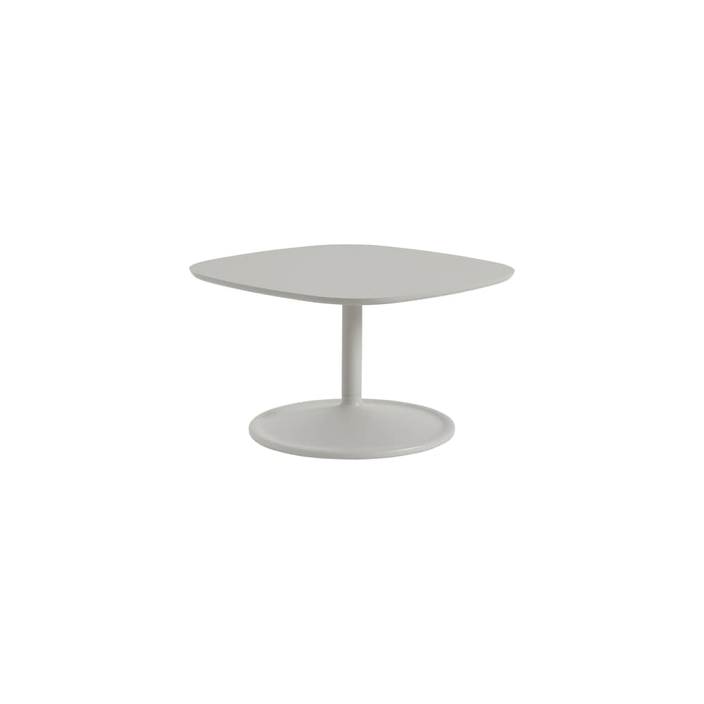 Table basse Soft bois gris / 70 x 70 x H 42 cm - Muuto - Gris (linoleum) / Pied gris - Aluminium moulé sous pression, Linoléum, MDF