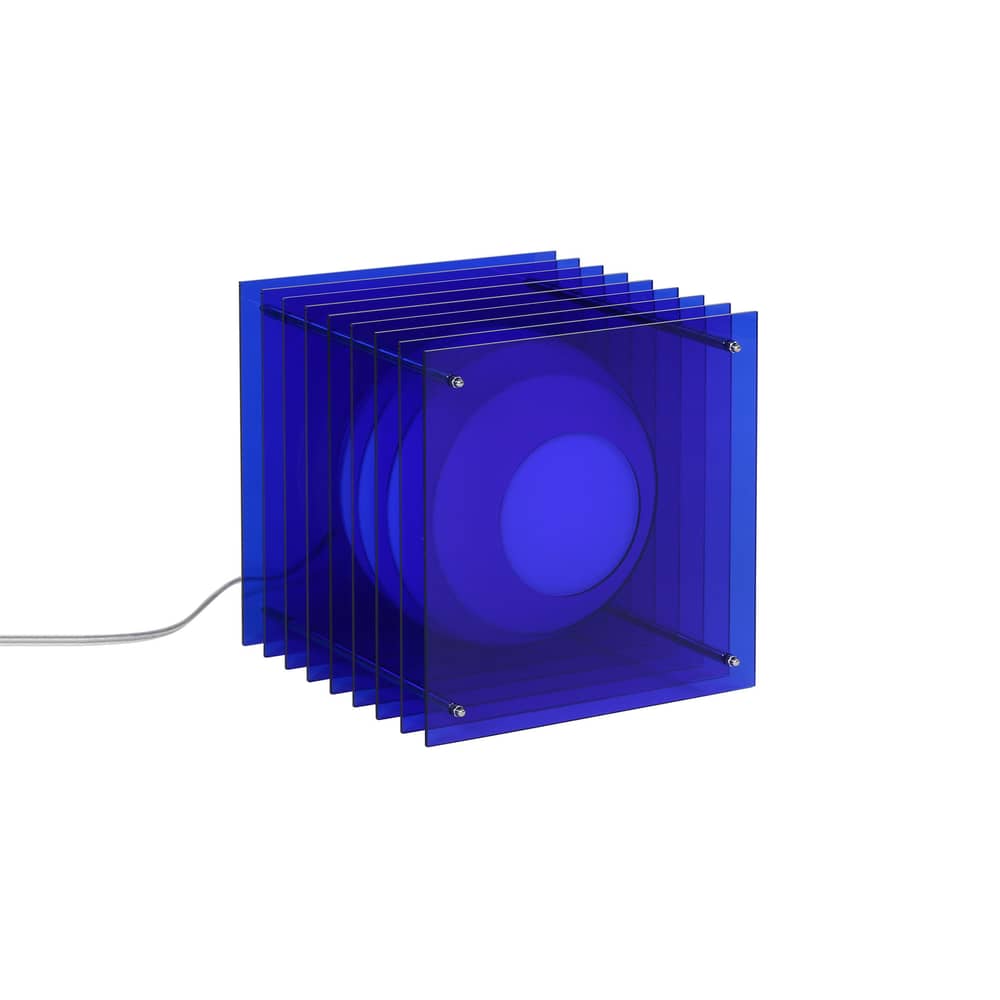 Lampada da tavolo Lop Big Square materiale plastico blu / Vincitore del premio Archiproducts Designit - BANG - Blu - Acrilico, Inox, Vetro