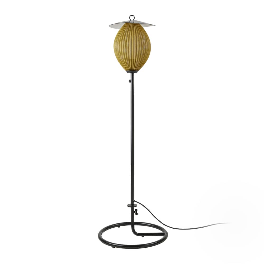 Outdoor-Stehleuchte Satellite OUTDOOR metall gelb Metall / Neuauflage 1953 - Gubi - Goldfarbener Senfton - rostfreier Stahl, Thermolackiertes Aluminium