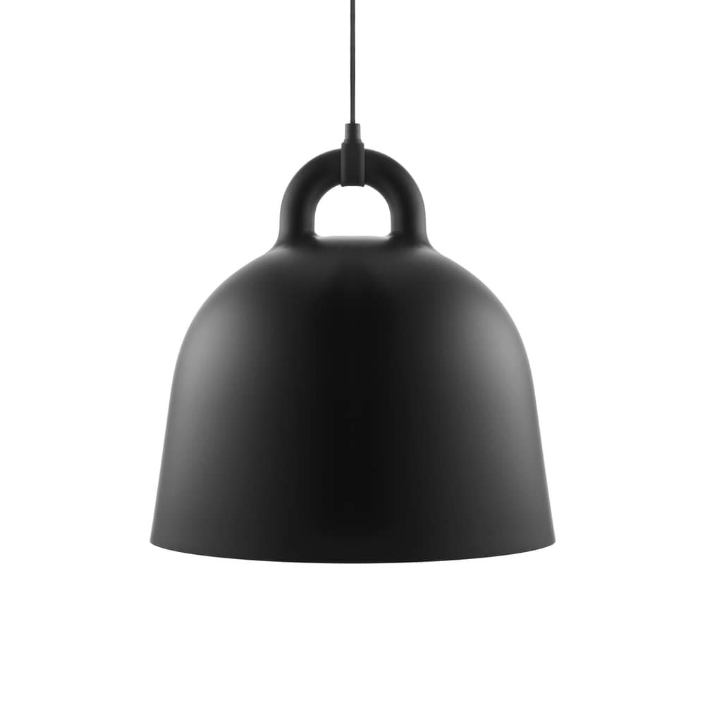 Pendelleuchte Bell metall schwarz / M - Ø 42 cm - Normann Copenhagen - Schwarzmatt & Innenseite weiß - Aluminium