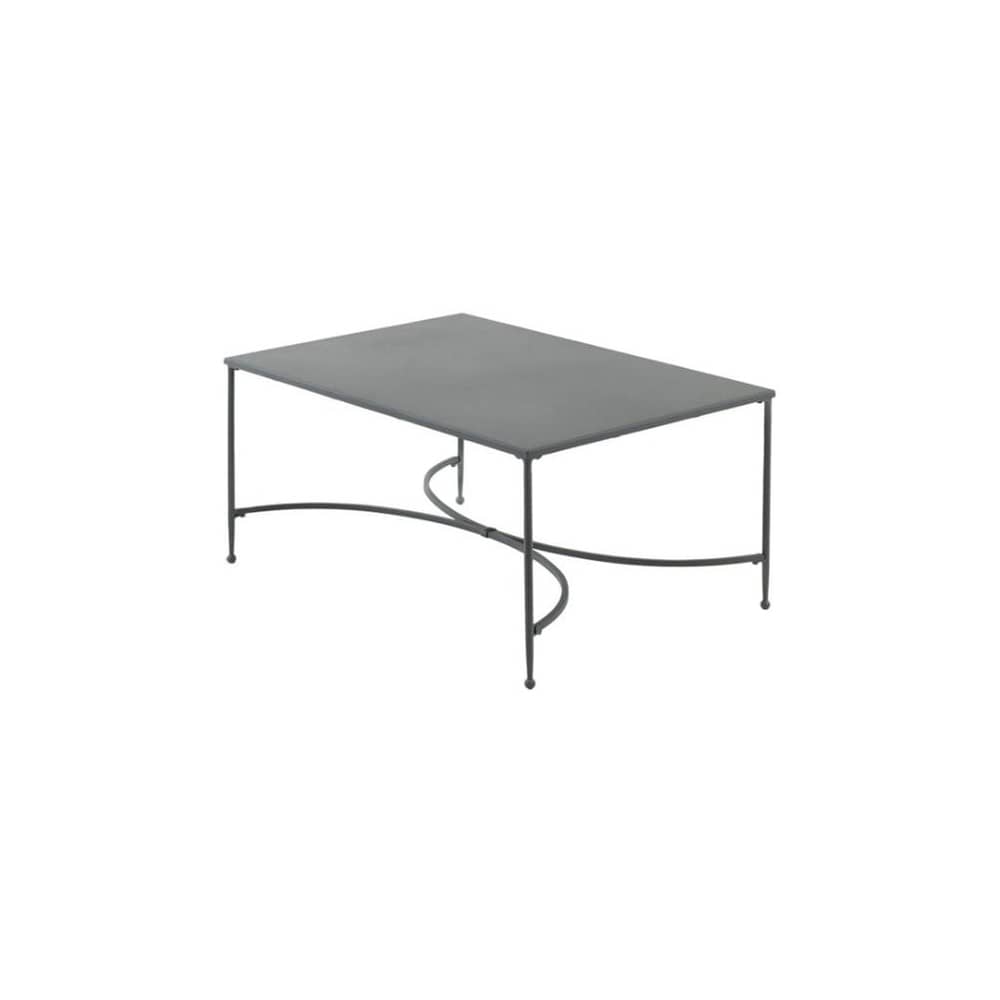 Tavolino Toscana metallo grigio / 76 x 52 cm - Unopiu - 76 x 52 cm / Grigio Grafite - Ferro galvanizzato
