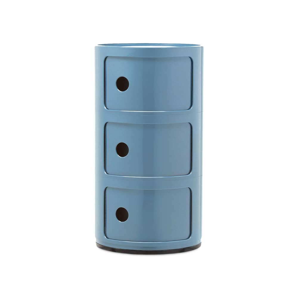 Ablage Componibili plastikmaterial blau (1968) / 3 Schubladen - H 58 cm - Kartell - Himmelblau - ABS