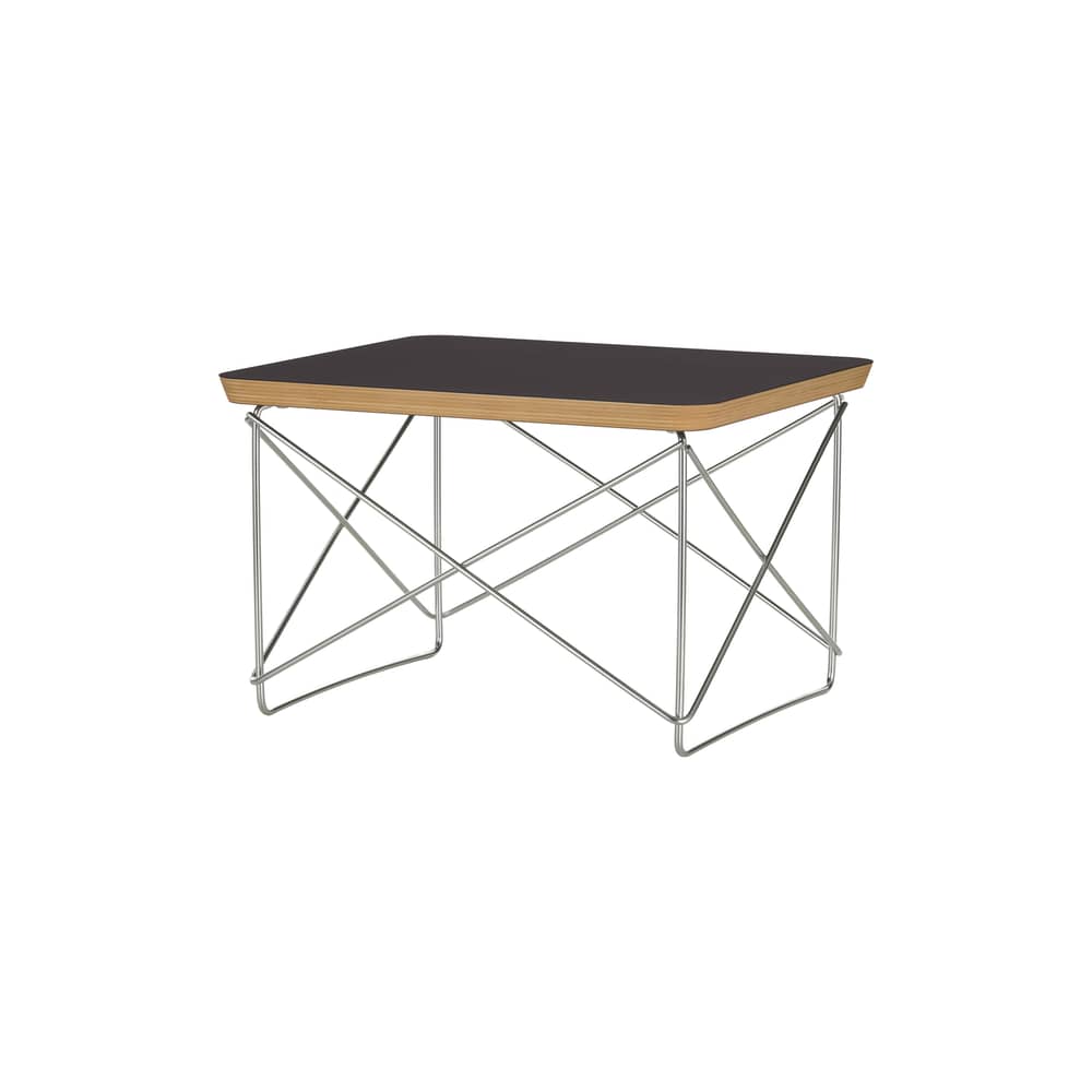 Table d\'appoint Occasional Table LTR / Eames (1950) - Vitra - HPL noir / Pied acier - Fil d\'acier inoxydable, Stratifié HPL