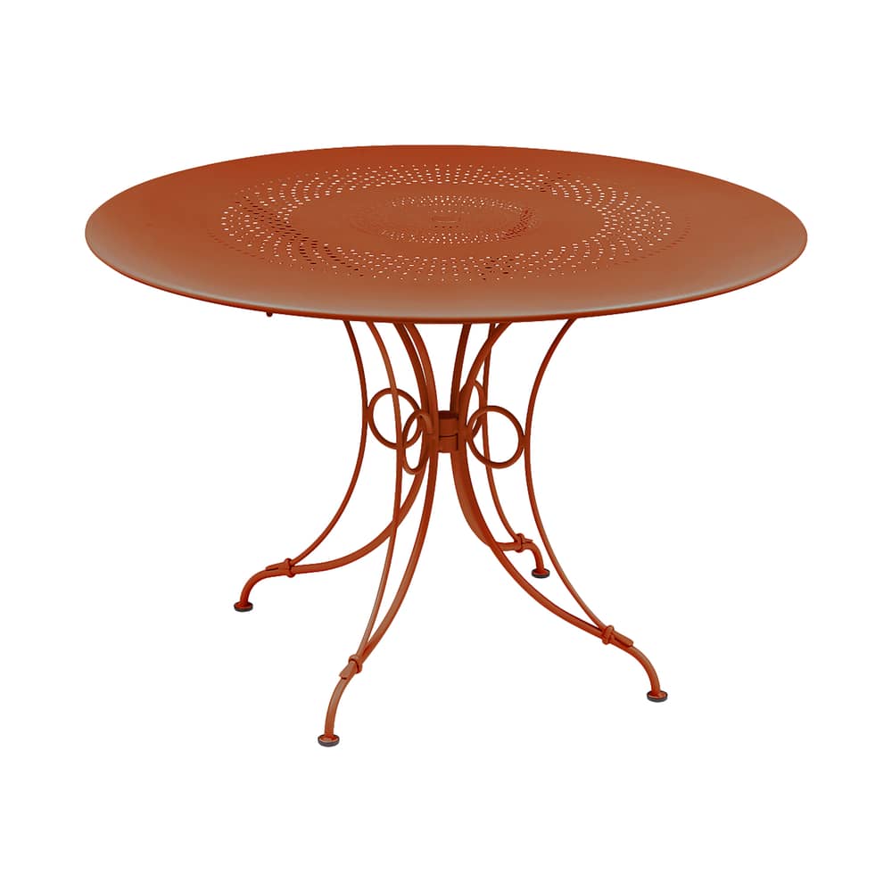 Table ronde 1900 / Ø 117 cm - Trou parasol / 8 personnes - Fermob - Orange confite - Acier