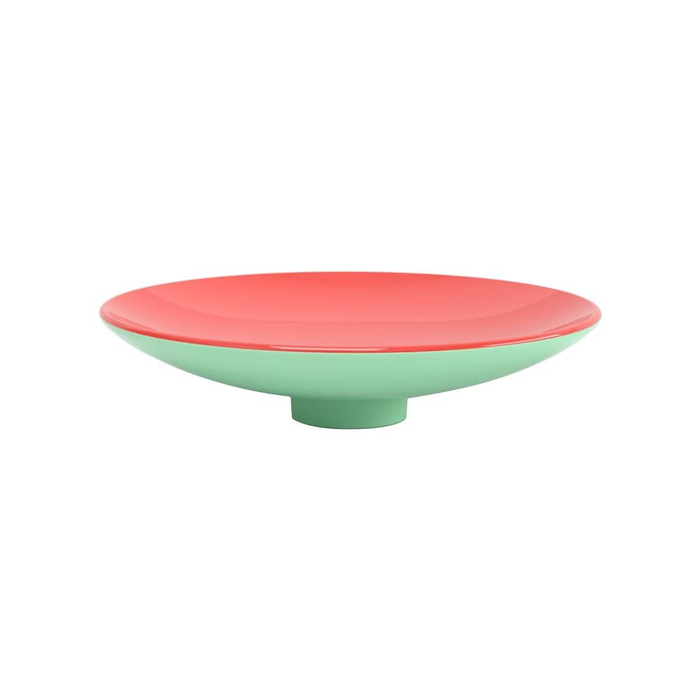 Tischgesteck Cuculia plastikmaterial rot / Alessandro Mendini, 1985 - Ø 51 x H 12 cm - Zanotta - Rot Korallenrot & Grün - lackiertes Polyurhethan
