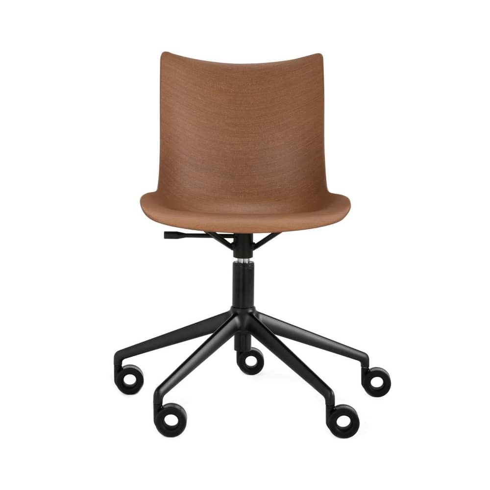 P/Wood Wheelchair natural wood / Moulded wood - Adjustable height - Kartell - Dark wood / Black - Aluminium, Moulded wood plywood, Steel