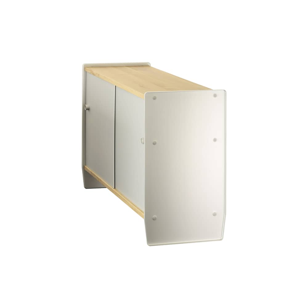 Buffet Theca bois bois naturel métal / Haut - L 123 x H 78 cm / Seconde vie - Magis - Cerisier naturel / Aluminium anodisé - Aluminium anodisé, MDF plaqué cerisier