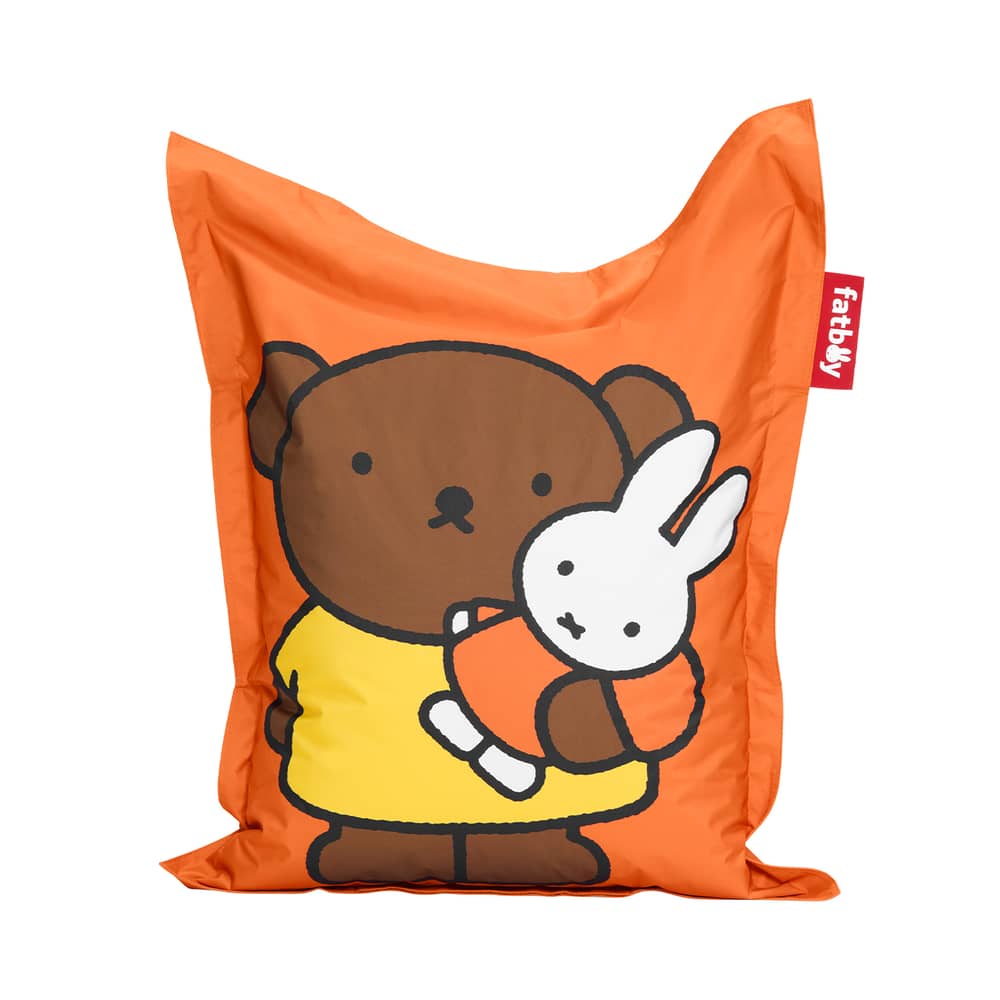 Pouf enfant Junior x Miffy / 130 x 100 cm - Nylon - Fatboy - Orange / Boris -  Micro-billes EPS, Nylon