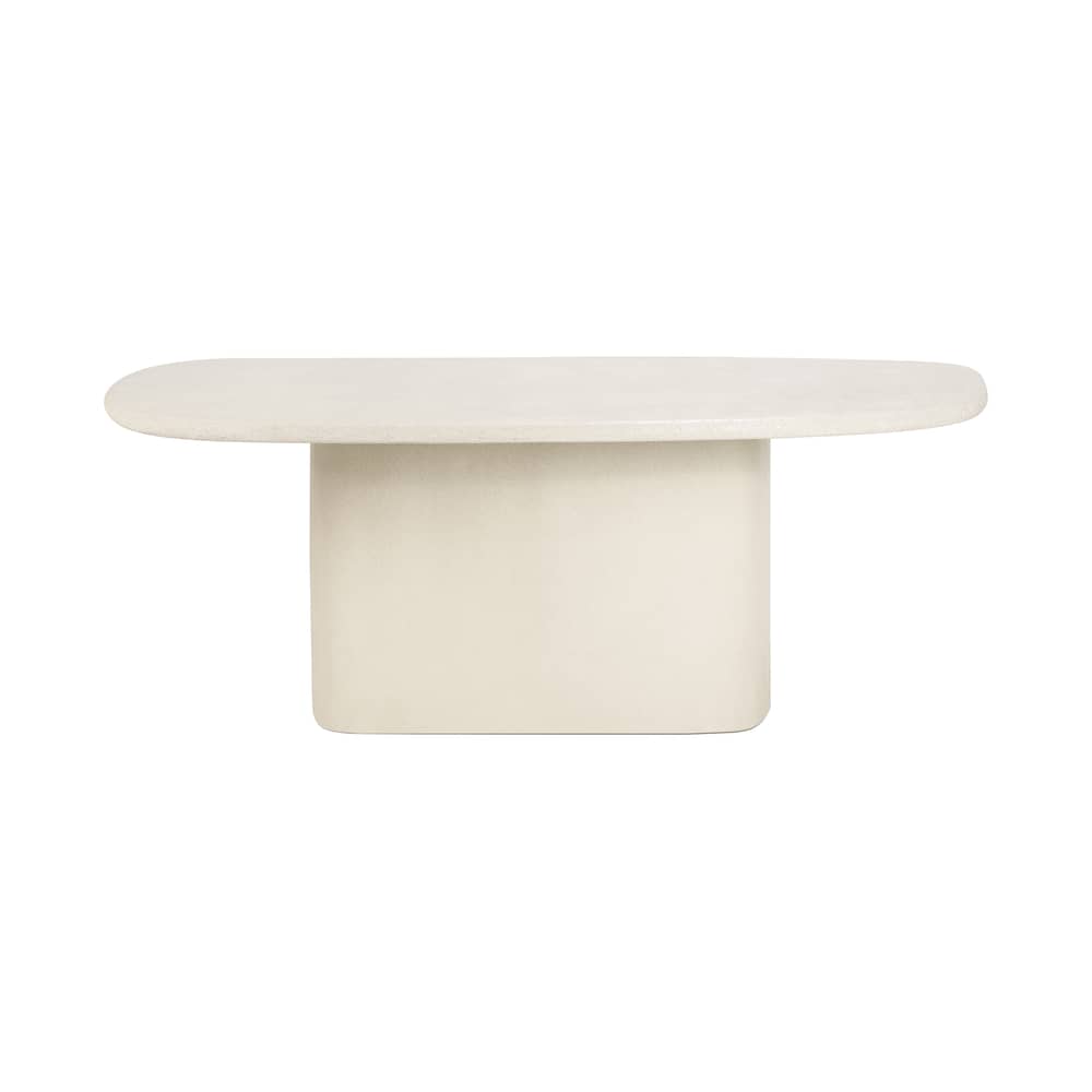 Table ovale Elements / 200 x 143 cm - 8 personnes / Microciment - Ethnicraft - Blanc cassé - Microciment verni